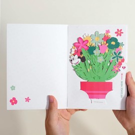 Lovepop Birthday Wishes Pop-Up Card with Mini Paper Bouquet for Her and Him - 3D Disney's Minnie Mouse Greeting Cards for Boys, Girls, Men, Women - 5" x 7" Card - Blank Notecard & Envelope Included