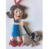 Female Girl Dog Walker Christmas Tree Ornament Holiday Gift Unique Present