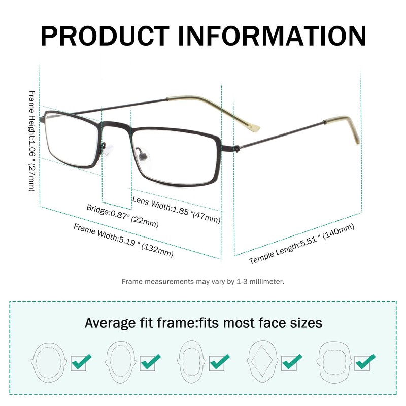 Eyekepper - Juego de 5 gafas de lectura con marco