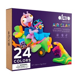 Okto 24 Colors Set - Arts and Crafts for Kids, Modelling Clay, Air Dry Clay for Kids, Non-Sticky, Dries in 24 Hours, No Baking Required