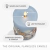Luminara Flameless LED Candle Soft Chambray Embedded Seashell & Starfish