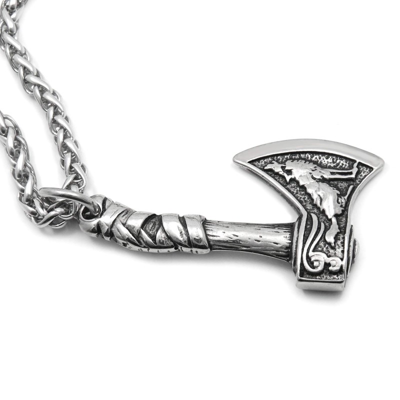 Gungneer Stainless Steel Mjolnir Thor Hammer Necklace Pendant Norse Viking