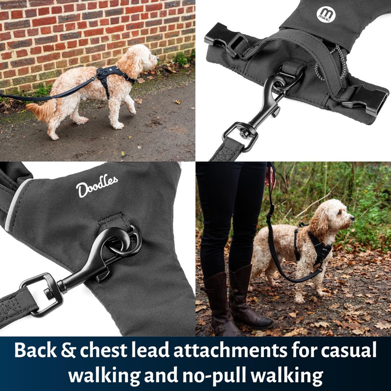 Mikki Doodles Harness for Dogs, Puppies, Adjustable, Quick Release Buckles,
