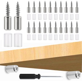 Pack of 40 Shelf Brackets, Shelf Holder, Shelf Holder with Rubber Protection, Self-Tapping Shelf Support Holder for Furniture Cabinets, Wardrobes, Bookcases, Wine Coolers