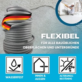 dubaust PE Round Cord, Joint Cord, Filling Cord, Joint Filling Profile, Backfilling Cord, Sealing Cord, Darning Cord (Diameter 8 mm x 10 m)