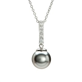 Desotos DESOJ-NL0048 Women's Necklace 925 Sterling Silver Pearl Pendant Rhodium-Plated 45 cm, Sterling Silver, No Gemstone