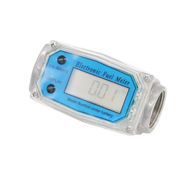 Turbine Flow Meter Electronic 1" 1 inch 10-100L/Min Oil Flowmeter Kerosene Gas Methanol Diesel Fuel Flow Digital Meter Oval Gear Gauge LCD BSPT/NPT with Battery