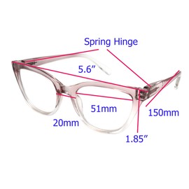 ColorViper Vintage Classic cateye reading glasses for women CAT EYE (D1 Shiny Transparent Pink 2 Tone, 2.75)