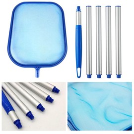 Wanfoou Swimming Pool Skimmer Net, Swimming Pool Cleaning Net ，Adjustable Aluminium Telescopic Pole, Pond Nets for Cleaning, Fine Mesh Leaf Skimmer Netting for Garden Pond Hot Tub Net, Threaded rod