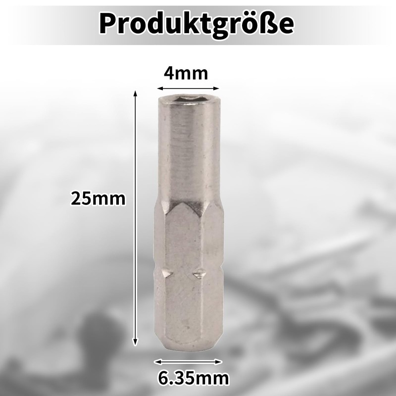 Wjelet 2 Pieces Hex Screwdriver Inserts, 6.35 to 4 mm