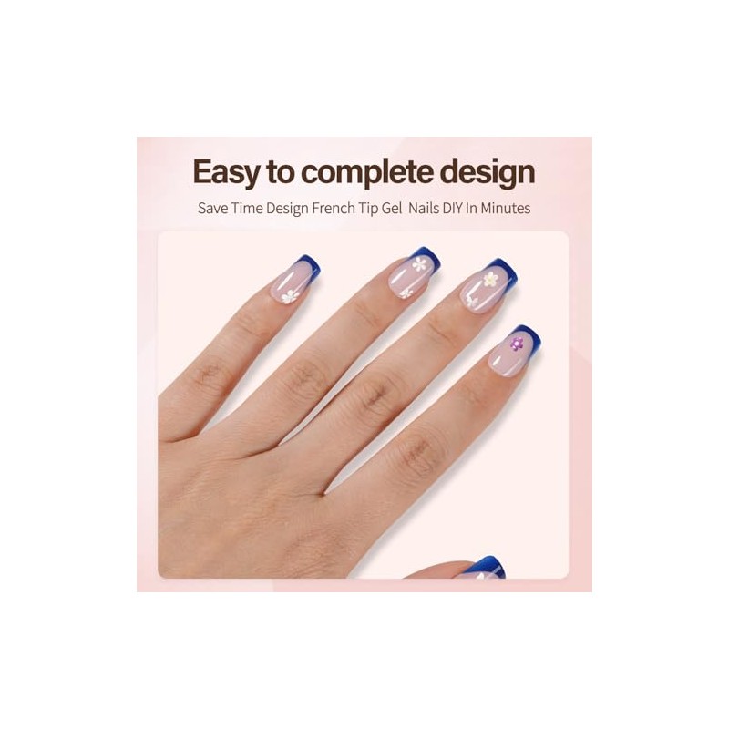 Misssix XBASICTIPS Uñas postizas francesas, 150 unidades, uñas postizas de