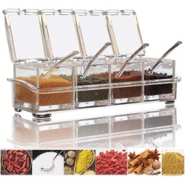 Frascos especieros / frascos organizadores / organizador para cocina / organizadores de cocina Especiero Organizador Para Cocina Set 4 Recipiente Multiusos