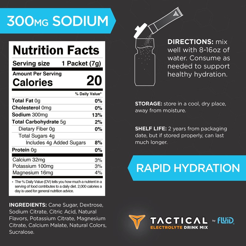 Fluid Tactical - 25 Count Electrolyte Powder | Grape |