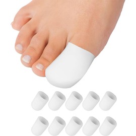10 Pieces Gel Toe Cap, Silicone Toe Protector, Toe Guards for Feet, Cushioning Toe Sleeves Protect Toe and Provide Relief from Corns, Callus, Blisters, Ingrown Toenails, Toenails Loss (Size Small)