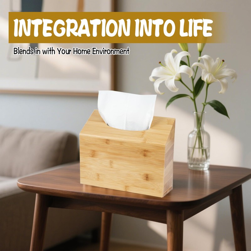 Hand Towel Box Cover for Kleenex with Sloped Top, Natural