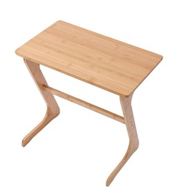 Oakestry Multi-Functional Bamboo Laptop Table with Foldable Legs Portable Bedside Desk TV Tray, Snack Table, Sofa Side Table for Small Spaces Adjustable Wooden Workstation for Home Office, Natural