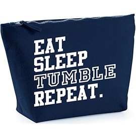 Hippowarehouse Eat Sleep Tumble Repeat Gymnastics Gymnast printed make up cosmetic wash bag 18x19x9cm
