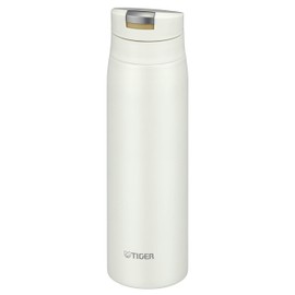 Tiger Thermos MCX-A502WR Tiger Water Bottle, 16.9 fl oz (500 ml), Sahara Mug, Stainless Steel Bottle, One-Touch, Lightweight, Shell White