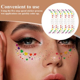 Glitter Freckles for Women | Creative Makeup Patches - Skin-Friendly Star and Heart Glitter Freckles for Gathering Concert Daily Stage Costume