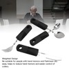 Parkinsons Patients Weighted Silverware, Black Handle Adaptive Utensil for Hand