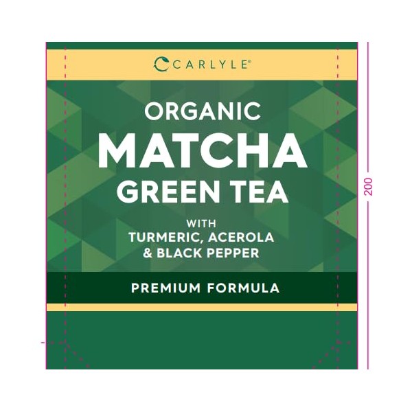 Green Tea Capsules | Organic Matcha Green Tea with Turmeric,