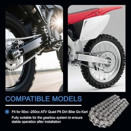 428 Chain - Motorcycle Chain, 108 Links Motorcycle for 50 CC - 250 CC ATV Quad Pit Dirt Bike Go Kart