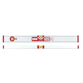 BMI Aluminium Profile Spirit Level Alustar (60 cm Long, Edgeless Horizontal Level with Magnifying Effect, High Measuring Accuracy 0.5 mm/m, with Rubber End Caps) 694060E