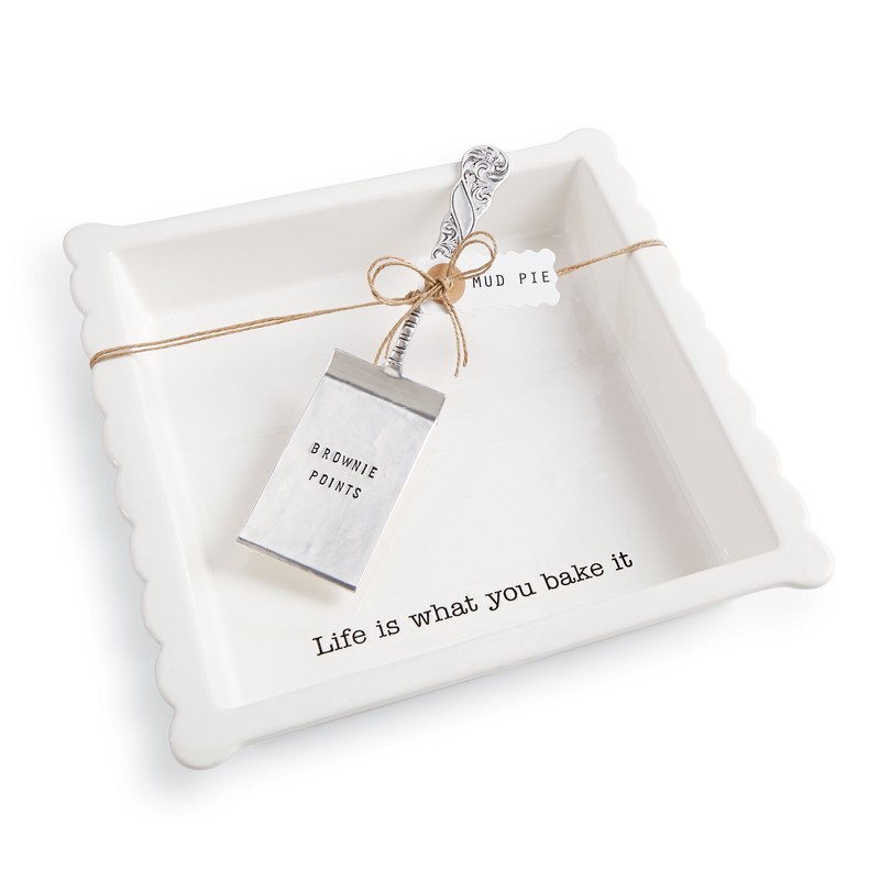 Mud Pie Brownie Baker Set, White