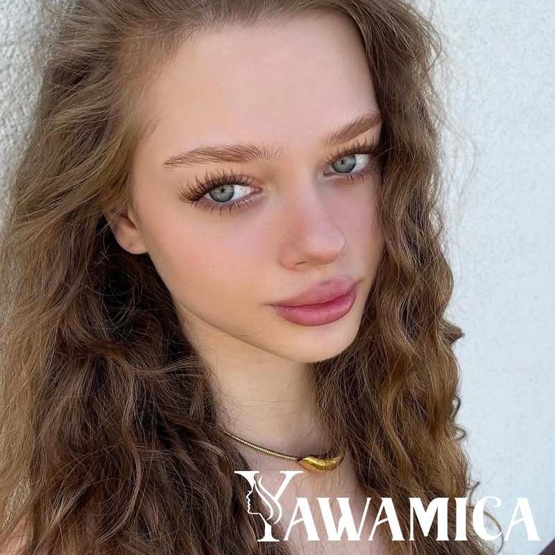 Yawamica Self Adhesive Eyelashes Brown Lash Clusters No Glue Needed