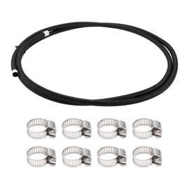 HOPESPANNER 3/16" Fuel Line Kit 8ft Vacuum Hose Automotive Fuel Hose with 8 Clamps