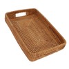 Serving Basket Tray with Handles Rattan Rectangle Large Capacity Durable