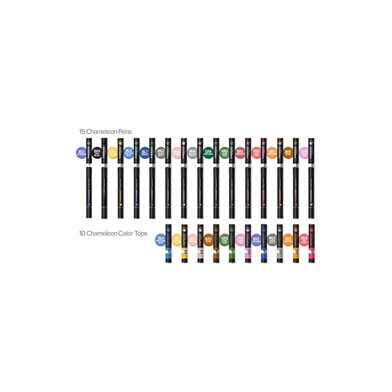 Chameleon Art Pens, 25-Pen Deluxe Set (15 Pens + 10