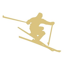 Skier Cutout Unfinished Wood Snow Mountains Everyday Door Hanger MDF Shaped Canvas Style 1 (18")