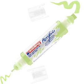 edding 5400 acrylic 3D double liner - pastel-green - 1 acrylic colour tube - 2 nozzles 2-3,5-10mm - acrylic paint for canvas, painting boards and wood - waterproof acrylics in artist-quality colours