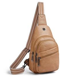 Shrrie Sling Bag Crossbody Bag for Women Vegan Leather Fanny Pack Women Small Travel Purse Chest Waist Bag For Daily Use