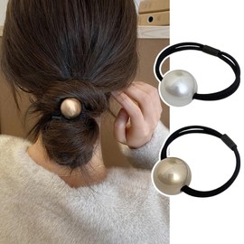 YNOBUN Hair Scrunchie, High Elastic, Large Pearl Hair Band, Head Accessory, Hair Elastic, Hair Cord, For Bundling Ponytails, Hair Accessories, Simple, Elegant, Stylish, Daily Use, School Entrance