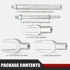 ATPEAM 5-Piece Ball Joint Separator Set | Pickle Fork Tool | Tie Rod Removal Tool Set | 1-1/8", 15/16", 11/16", for Cars and Light Vans