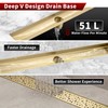 Sharp-tec 28 inch Linear Shower Drain, Gold Rectangular Floor Drain,