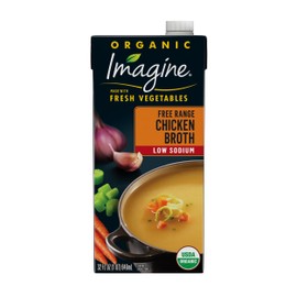 Imagine Organic Low Sodium Free Range Chicken Broth, 32 fl oz (Pack of 6)