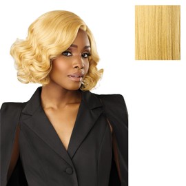 Sensationnel Chicbob Lace Frontwig - Bob Unit 5 Face Framing Glueless Wig Wide 5 Inch Deep Part Synthetic Preplucked Hairline (HONEYBLONDE)