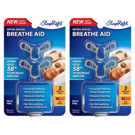SleepRight Intra-Nasal Breathe Aids Breathing Aids for Sleep Nasal Dilator - 2 Pack (4 Pieces)