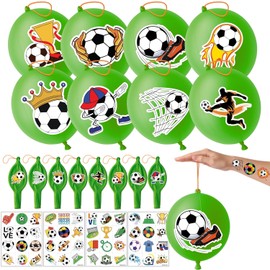Soccer Party Favors Set with Tattoos and Balloons