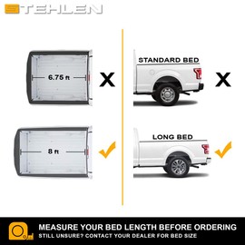 Stehlen 642167829058 Compatible with 1999-2016 Ford F250 / F350 / F450 Superduty 8 Feet (96") Long Bed Rubber Horizontal Line Truck Bed Mat v2 - Black