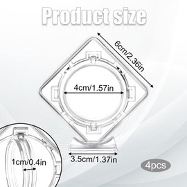 4 Pcs Coin Display Case Stand for Collectors 3D Acrylic Rotatable Floating Coin Holder Stands Clear Acrylic Coins Protector for Collectors Medallion Medal Specimen(1.6X 1.6in)