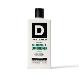 Duke Cannon Supply Co. 2-in-1 Hair Wash - Masculine Scent - Gentle Cleansing Hair Wash For Men - Stimulating Hair Shampoo & Conditioner - Strengthens Hair - Tea Tree Shampoo/Conditoner (14 oz)