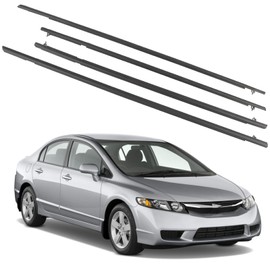 4Pcs Weatherstrip,Window Moulding Trim Seal Belt Compatible with Honda Civic Sedan 2006-2011 Replace# 72450-SNA-A01 72410-SNA-A01 72950-SNA-A01 72910-SNA-A01