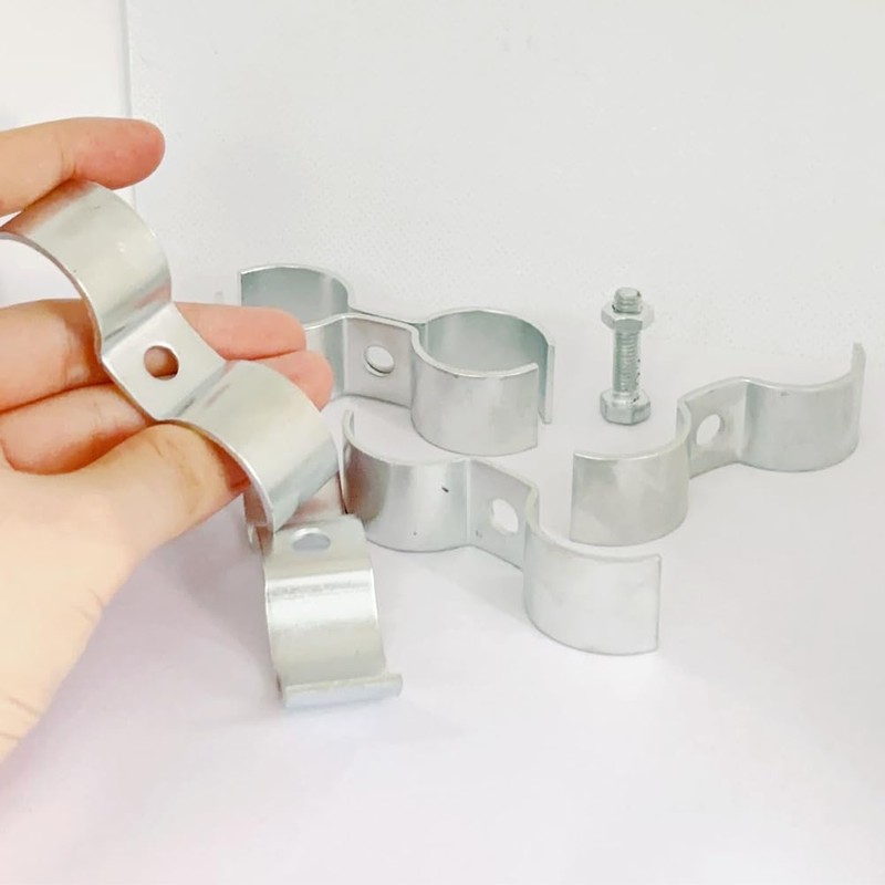 Chain Link Fence Panel Clamps - glrovazas 6Pcs Double Pipe