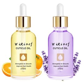 LOPHE Nail Cuticle Oil, 15 ml x2 Nail Oil Cuticle Oil for Nourishing Nails, with Pipette, Vegan, Sweet Orange Flavour, Lavender Flavour