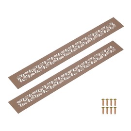 uxcell 2Pcs Aluminum Alloy Air Vents, 400 x 50mm / 15.7 x 2" Rectangle Louvered Ventilation Grille Cover with Mounting Screws for Door Cabinet Wardrobe, Brown