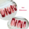 MERVF Long Press on Nails Square Fake Nails Red French